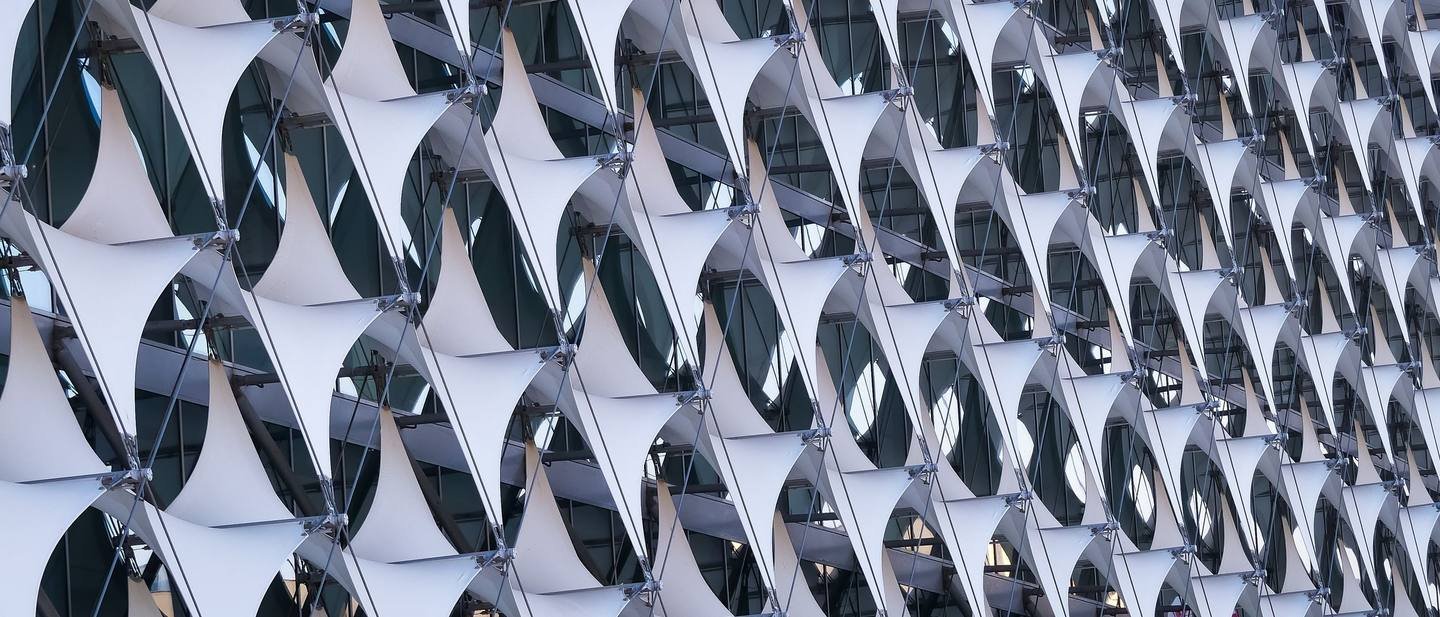 Geometric building facade in Saudi Arabia